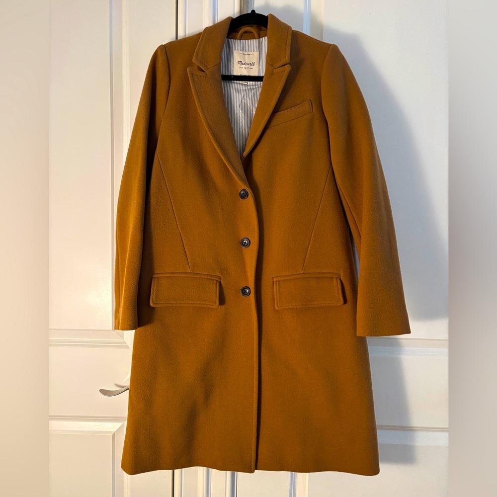 Madewell Brown Winter Coat w/Classic Design and Wide Notched Lapels